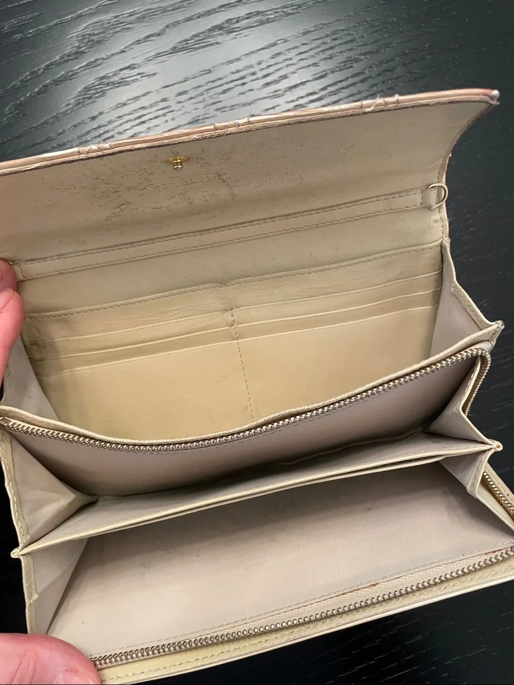 Christian Dior Cannage Patent Leather Lady Dior Rendezvous Wallet AS IS